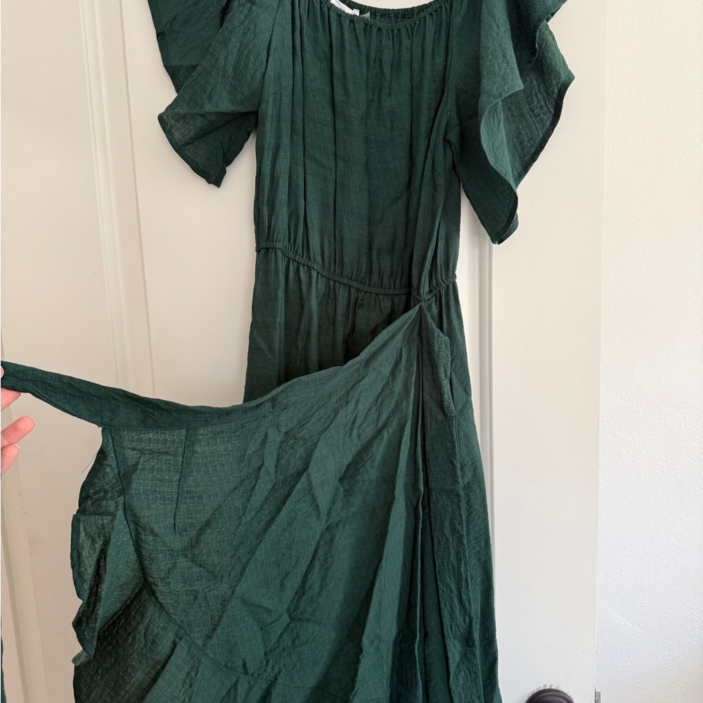 Bluivy Asymmetrical Dark Green Dress
